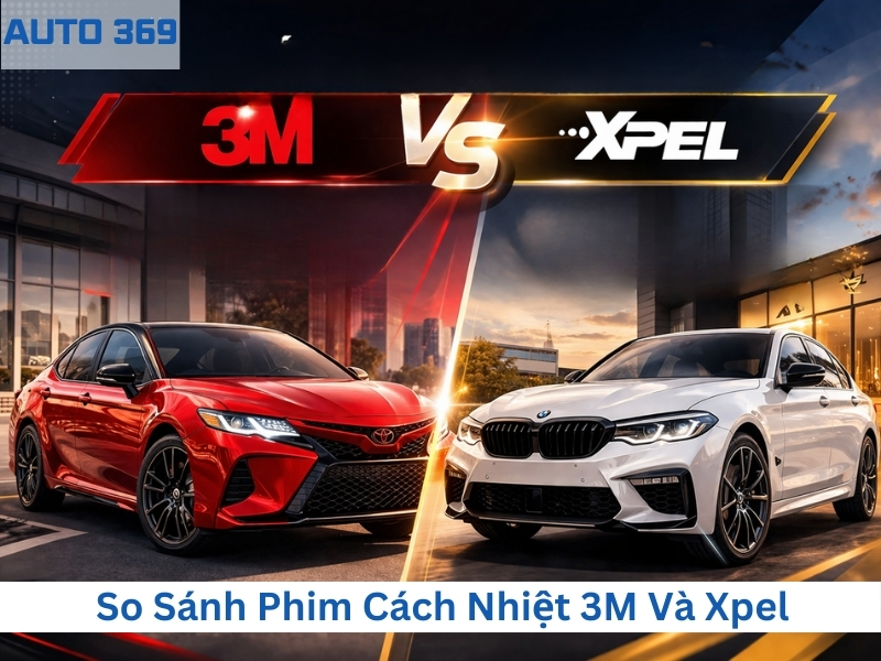 So sánh phim cách nhiệt 3M và XPEL về công nghệ, hiệu quả chống nóng, độ bền và giá thành để lựa chọn dòng phim phù hợp với nhu cầu sử dụng của bạn. Trong thị trường phim cách nhiệt cao cấp, 3M và V-Kool luôn là hai cái tên được nhiều chủ xe nhắc đến khi tìm kiếm giải pháp chống nóng hiệu quả cho ô tô. Cả hai thương hiệu đều nổi bật với công nghệ riêng và hiệu suất cách nhiệt ấn tượng. Bài viết dưới đây sẽ giúp bạn hiểu rõ hơn sự khác biệt giữa 3M và V-Kool để lựa chọn dòng phim phù hợp. Giới thiệu về hai thương hiệu 3M và Xpel Phim cách nhiệt 3M - Thương hiệu lâu năm, nổi bật về độ ổn định 3M là thương hiệu phim cách nhiệt được nhiều chủ xe biết đến nhờ lịch sử lâu năm và độ nhận diện cao trên thị trường. Dòng 3M Crystalline nổi bật với cấu trúc quang học đa lớp, giúp phim có khả năng chống nóng tốt mà vẫn giữ được độ trong của kính. Vì vậy, 3M thường được nhiều người lựa chọn khi ưu tiên sự ổn định, tầm nhìn rõ và cảm giác yên tâm khi sử dụng lâu dài. Phim cách nhiệt Xpel - Thế mạnh về công nghệ Nano Ceramic Xpel là thương hiệu được nhiều người biết đến trong lĩnh vực chăm sóc và bảo vệ xe, đặc biệt ở nhóm khách hàng yêu thích công nghệ hiện đại. Với dòng phim cách nhiệt Nano Ceramic, Xpel tập trung mạnh vào khả năng cản nhiệt, nhất là trong điều kiện xe thường xuyên di chuyển hoặc đỗ dưới nắng gắt. Đây là lựa chọn phù hợp với những chủ xe muốn ưu tiên hiệu quả chống nóng và trải nghiệm thoải mái hơn trong khoang xe. Điểm khác nhau về công nghệ giữa phim cách nhiệt 3M và Xpel Điểm khác nhau lớn nhất giữa 3M Crystalline và Xpel Prime XR Plus nằm ở cách phim chống nóng. 3M Crystalline 3M dùng công nghệ quang học đa lớp, gồm rất nhiều lớp phim siêu mỏng xếp chồng lên nhau. Nhờ cấu trúc này, phim có thể cản nhiệt tốt mà vẫn giữ được độ trong của kính. Ưu điểm của 3M: Kính nhìn trong, dễ quan sát Không gây nhiễu GPS, điện thoại hay thẻ thu phí Phù hợp với người ưu tiên tầm nhìn và sự ổn định lâu dài Xpel Prime XR Plus Xpel dùng công nghệ Nano Ceramic, tức là sử dụng các hạt gốm siêu nhỏ để hỗ trợ ngăn nhiệt. Dòng phim này nổi bật ở khả năng giảm lượng nhiệt đi vào trong xe, khi xe đỗ ngoài nắng hoặc chạy giữa trời nắng gắt. Ưu điểm của phim cách nhiệt Xpel Chống nóng rất tốt Giúp khoang xe dễ chịu hơn khi trời nắng Phù hợp với người ưu tiên cảm giác mát và hiệu quả cản nhiệt cao So sánh các chỉ số kỹ thuật quan trọng của 3M và Xpel Tại Auto369, chúng tôi ưu tiên so sánh dựa trên thông số thực tế. Dưới đây là bảng đối chiếu giữa 3M Crystalline CR60 và Xpel Prime XR Plus 70. Tiêu chí kỹ thuật 3M Crystalline (CR60) Xpel Prime XR Plus (70) Bản chất công nghệ Quang học 200 lớp Nano Ceramic cao cấp Tổng cản nhiệt (TSER) 53% - 62% 66% - 71% Cản tia hồng ngoại (IRR) 97% 98% Cản tia cực tím (UVR) 99.9% (SPF 1000+) 99% Giảm chói lóa 77% 50% - 60% Độ xuyên sáng (VLT) 60% 70% Bảo hành 10 năm Trọn đời (Theo chính sách hãng) Ưu và nhược điểm của hai dòng phim cách nhiệt Về độ trong và khả năng quan sát 3M Crystalline nổi bật ở độ trong của kính. Khi lái xe ban đêm, đi mưa hoặc gặp nắng gắt, tầm nhìn thường rõ và dễ chịu hơn. Điểm cần lưu ý là một số mã phim có thể xuất hiện ánh màu nhẹ khi nhìn nghiêng hoặc khi kính gặp nước. Xpel Prime XR Plus cũng cho độ trong rất tốt, hình ảnh nhìn qua kính khá dễ chịu và tự nhiên. Màu phim thường thiên về tông trung tính, phù hợp với những chủ xe thích vẻ ngoài sang và kín đáo hơn. Về khả năng chống nóng Xpel thường được đánh giá cao ở cảm giác chống nóng rõ hơn, nhất là với những xe có diện tích kính lớn hoặc thường xuyên đỗ ngoài nắng. Khoang xe có thể mát nhanh hơn và giúp điều hòa làm việc nhẹ hơn. 3M vẫn chống nóng tốt, nhưng thế mạnh nằm ở sự ổn định và cảm giác dễ chịu khi sử dụng lâu dài. Ngoài ra, phim cũng hỗ trợ cản tia UV tốt, giúp bảo vệ da và nội thất bên trong xe. Về độ bền và bảo hành Cả 3M và Xpel đều thuộc nhóm phim cao cấp nên có độ bền tốt nếu dán đúng kỹ thuật. Hai thương hiệu này cũng có chính sách bảo hành rõ ràng, giúp người dùng yên tâm hơn trong quá trình sử dụng. Giữa 3M và Xpel, đâu là lựa chọn hợp lý hơn? Việc chọn 3M hay Xpel không chỉ nằm ở giá, mà còn phụ thuộc vào nhu cầu sử dụng thực tế của bạn. Chọn 3M Crystalline nếu bạn ưu tiên thương hiệu lâu năm, cần kính lái trong, dễ quan sát và thường xuyên lái xe ban đêm hoặc đi trong điều kiện mưa, nắng gắt. Dòng phim này phù hợp với người chú trọng tầm nhìn và cảm giác lái an toàn. Chọn Xpel Prime XR Plus nếu bạn ưu tiên khả năng chống nóng mạnh, thích công nghệ mới và đang sử dụng xe đời mới, xe sang hoặc xe điện. Đây là lựa chọn phù hợp với những ai muốn khoang xe mát hơn rõ rệt khi đi nắng. Ngoài ra, nhiều chủ xe cũng chọn cách dán kính lái bằng 3M để lấy độ trong và giảm chói tốt hơn, còn kính sườn dùng Xpel để tăng khả năng chống nóng. Đây là cách kết hợp khá hợp lý nếu muốn cân bằng giữa trải nghiệm sử dụng và chi phí. Tại Auto369, tư vấn chọn phim cách nhiệt phù hợp cho xe của bạn Auto369 là một trong những địa chỉ được nhiều chủ xe tại TP.HCM tin tưởng khi cần dán phim cách nhiệt ô tô chính hãng. Trung tâm hiện cung cấp và thi công nhiều dòng phim phổ biến như 3M, Inmax, Ntech, Rayno, đáp ứng đa dạng nhu cầu sử dụng cũng như mức đầu tư khác nhau. Lý do nhiều khách hàng lựa chọn Auto369 Tư vấn rõ ràng, dễ hiểu theo từng dòng xe và nhu cầu thực tế Sản phẩm chính hãng, có bảo hành điện tử và thông tin minh bạch Đội ngũ kỹ thuật viên có kinh nghiệm, thi công cẩn thận và đúng kỹ thuật Khu vực dán phim chuyên dụng, giúp hạn chế bụi và tăng độ hoàn thiện Chính sách bảo hành rõ ràng, giúp khách hàng yên tâm hơn khi sử dụng So sánh phim cách nhiệt 3M và XPEL